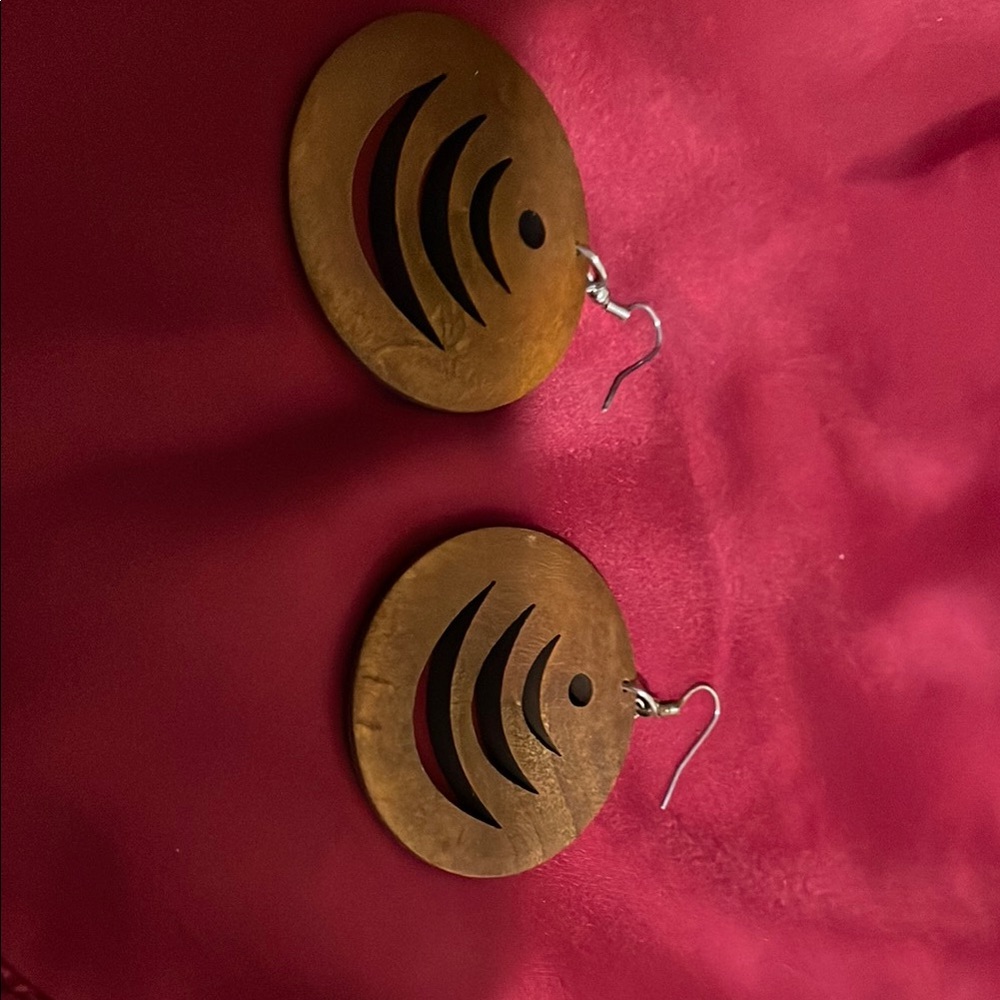 Circular Earrings with Cutout Design
